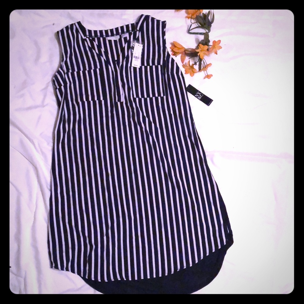 Blue and white dress